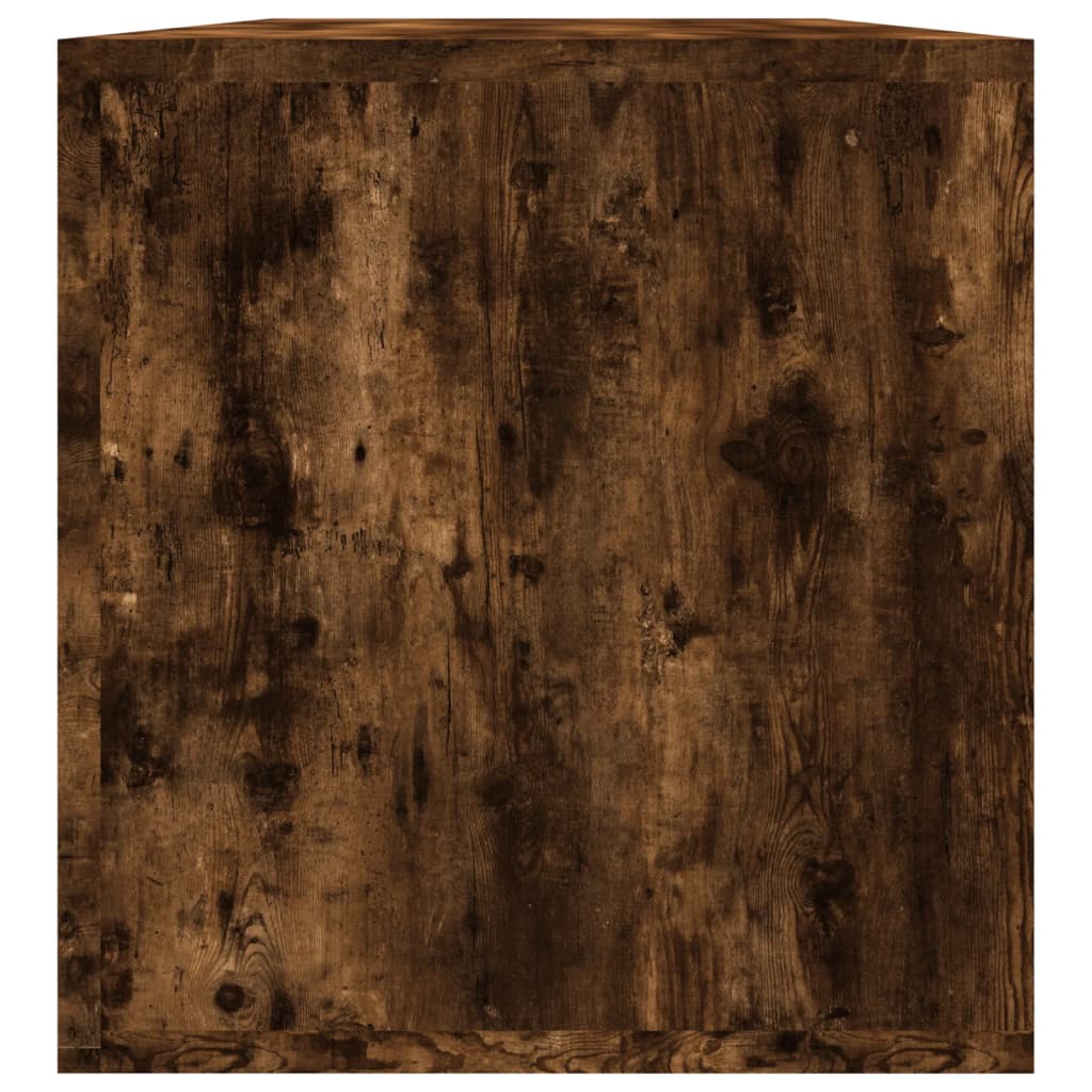 Boîte de rangement à disques vinyle Chêne fumé 71x34x36 cm Bois