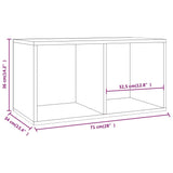 Boîte de rangement à disques vinyle Chêne fumé 71x34x36 cm Bois