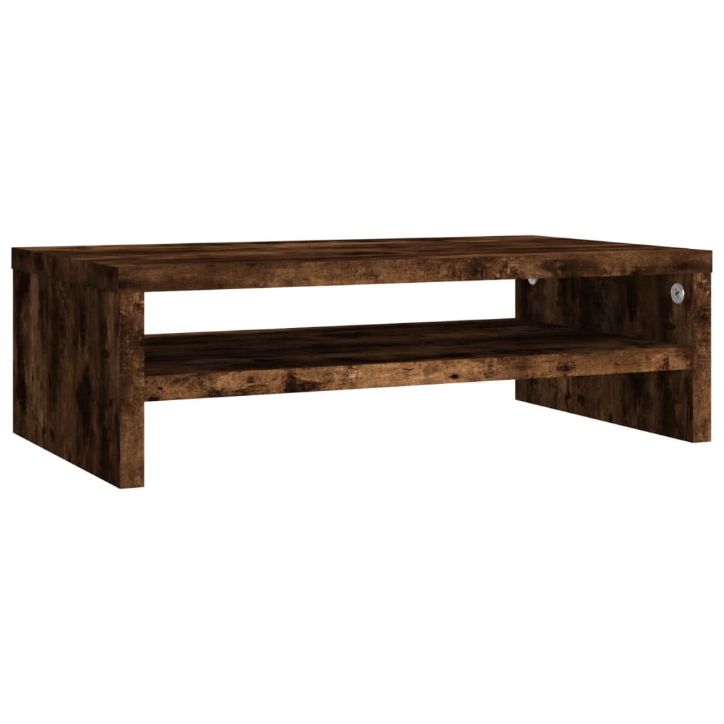 Support de moniteur Chêne fumé 42x24x13 cm Bois d'ingénierie