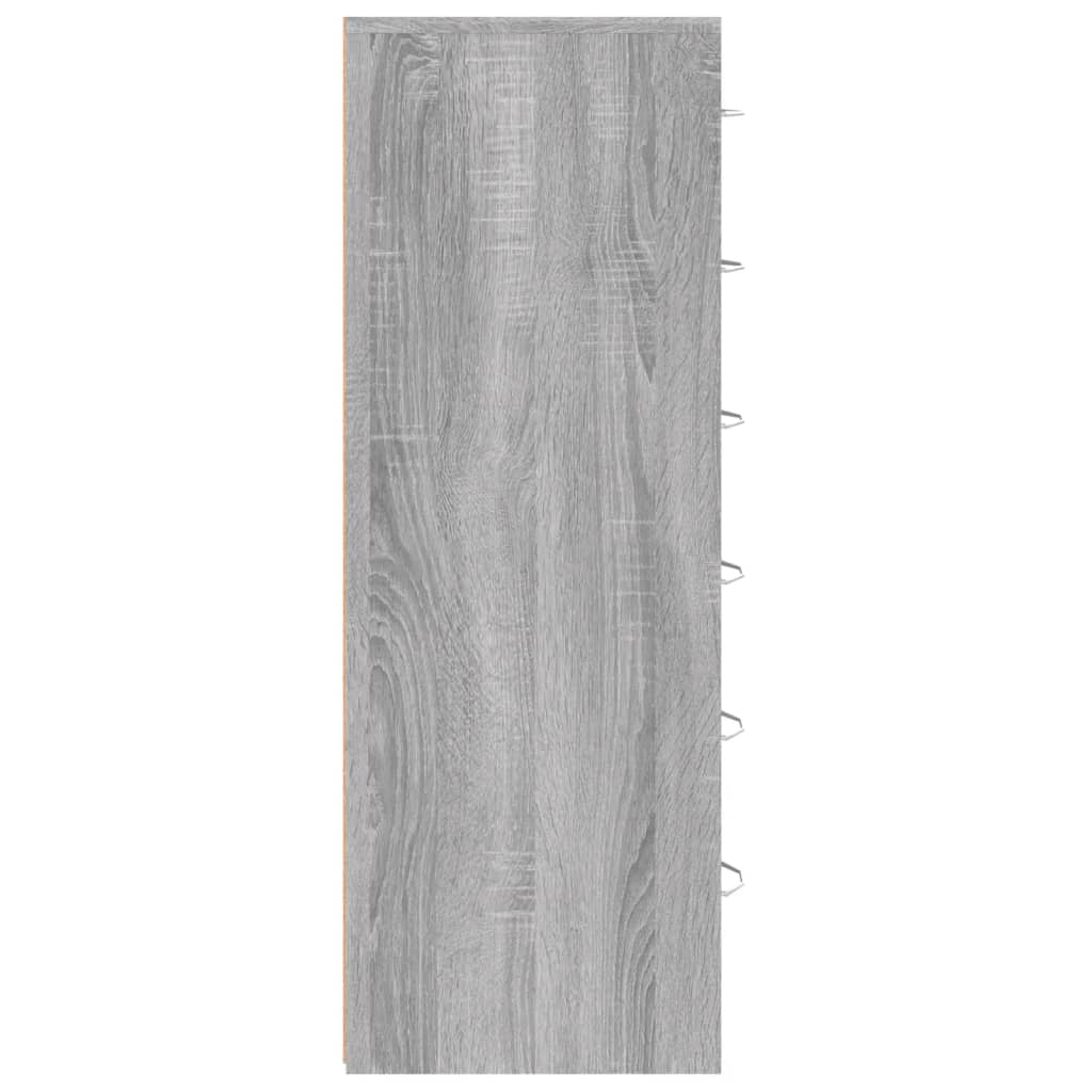 Buffet avec 6 tiroirs Sonoma gris 50x34x96 cm Bois d'ingénierie