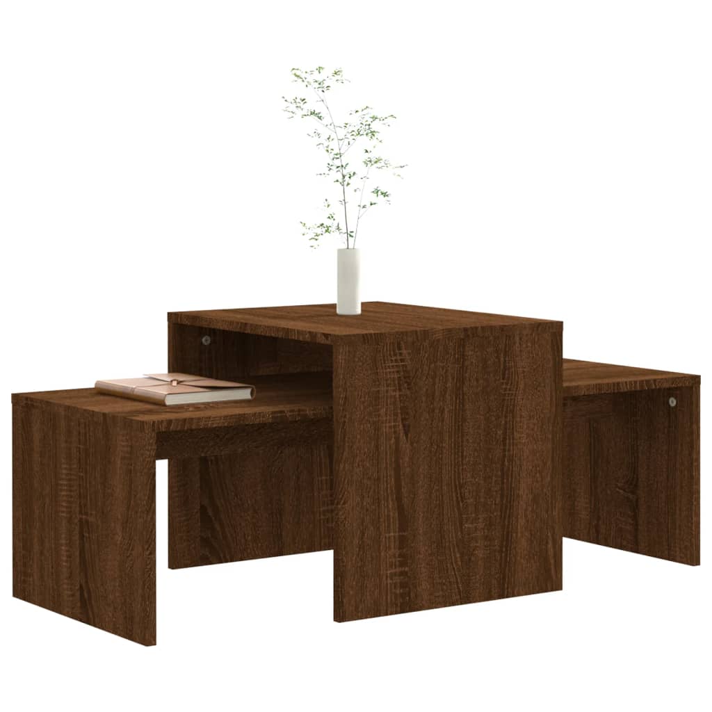 Ensemble table basse Chêne marron 100x48x40cm Bois d'ingénierie