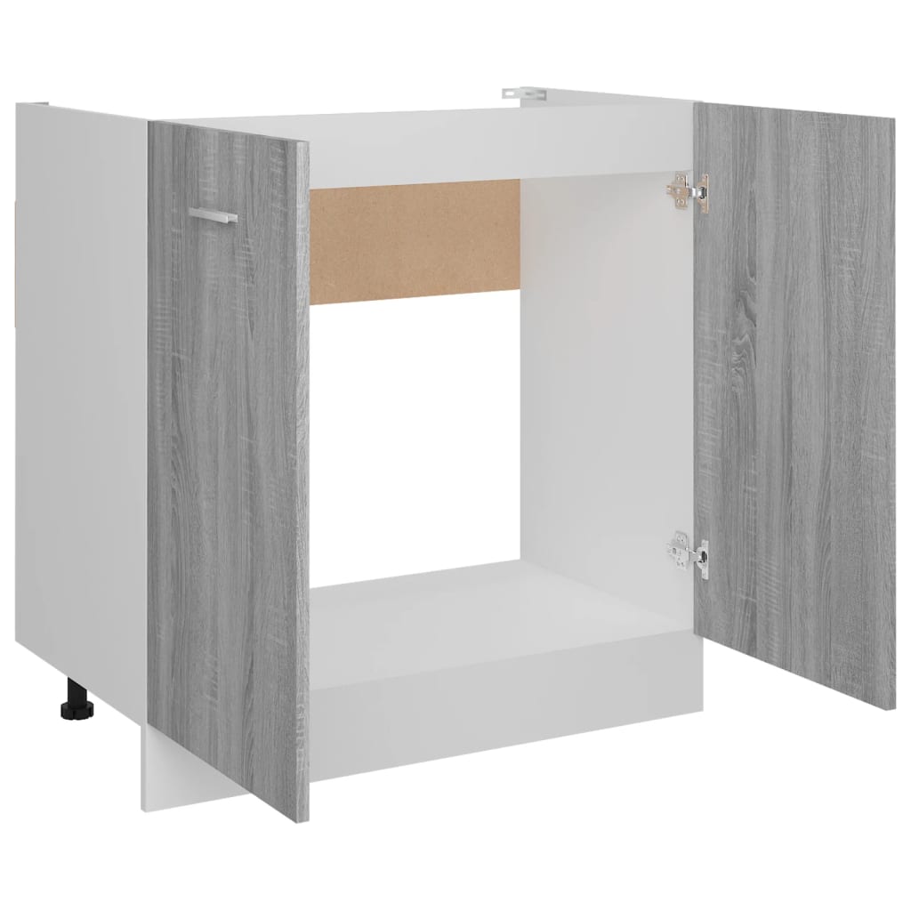 Armoire de plancher d'évier Sonoma gris 80x46x81,5 cm