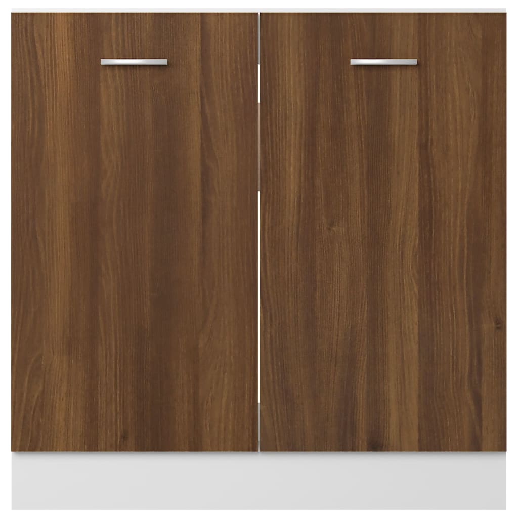 Armoire de plancher d'évier Chêne marron 80x46x81,5 cm