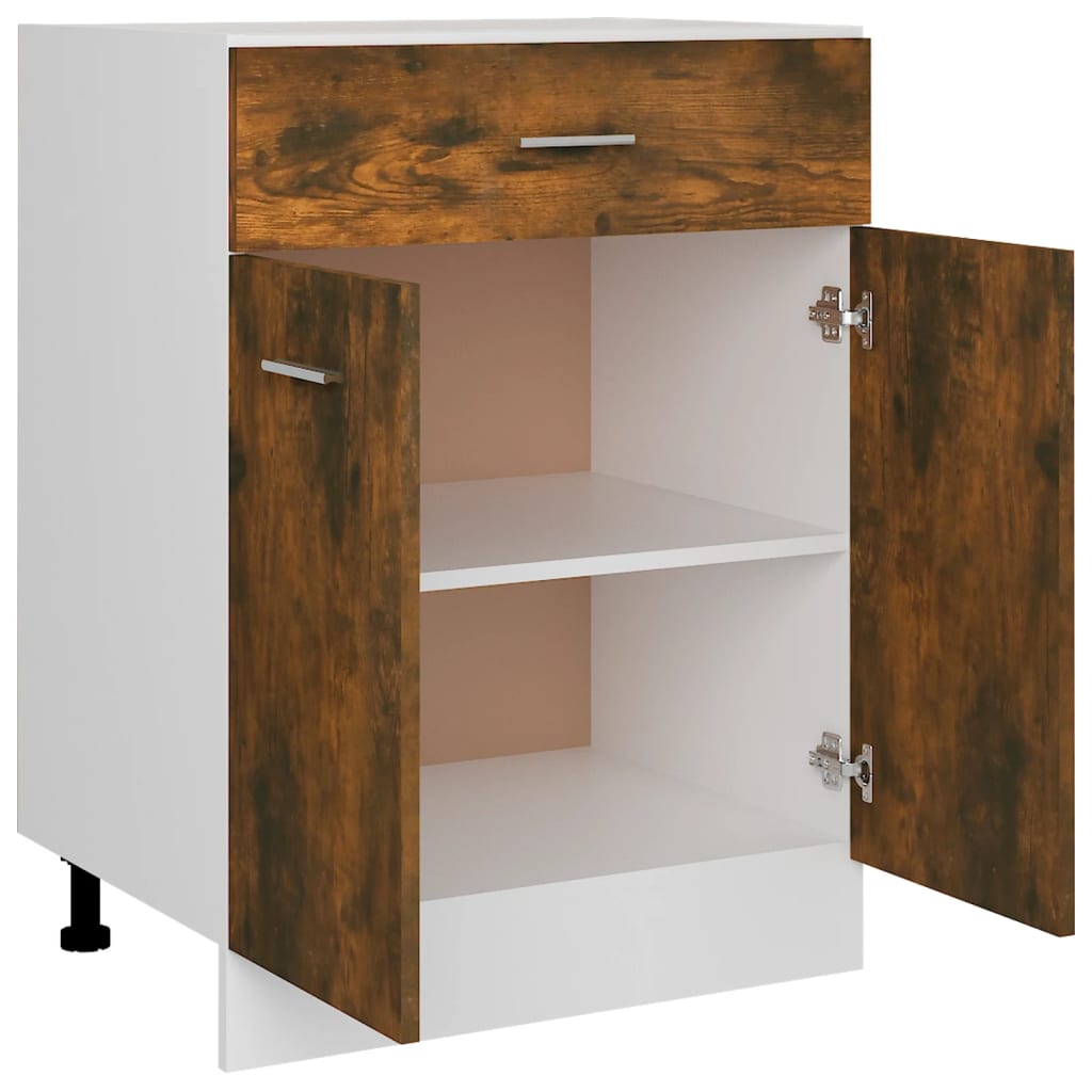 Armoire de plancher à tiroir Chêne fumé 60x46x81,5 cm