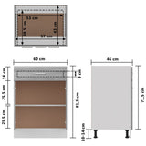 Armoire de plancher à tiroir Sonoma gris 60x46x81,5 cm