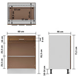 Armoire de plancher à tiroir Chêne marron 60x46x81,5 cm