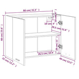 Armoire suspendue Chêne fumé 80x31x60 cm Bois d'ingénierie