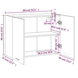 Armoire suspendue Sonoma gris 80x31x60 cm Bois d'ingénierie