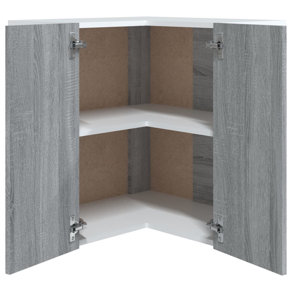 Armoire d'angle suspendue Sonoma gris Bois d'ingénierie