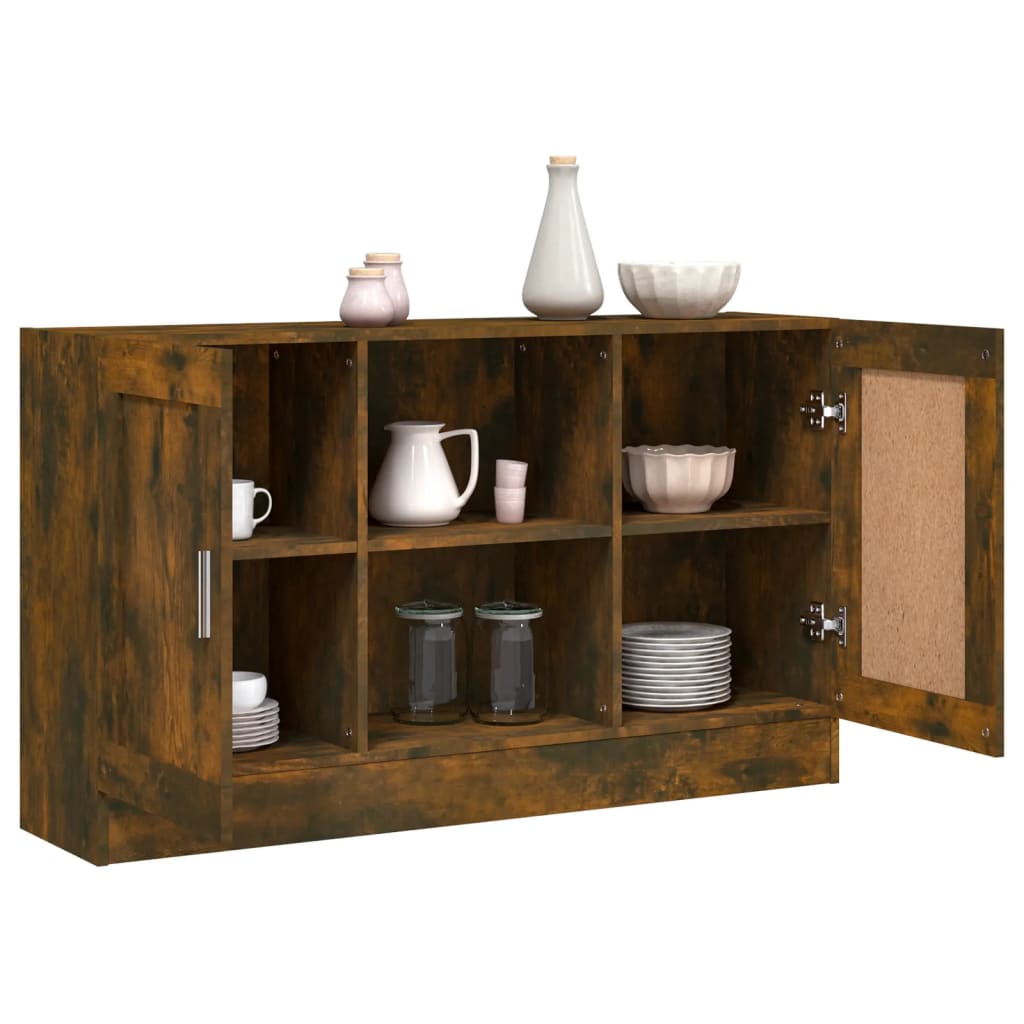 Buffet Chêne fumé 120x30,5x70 cm Bois d'ingénierie