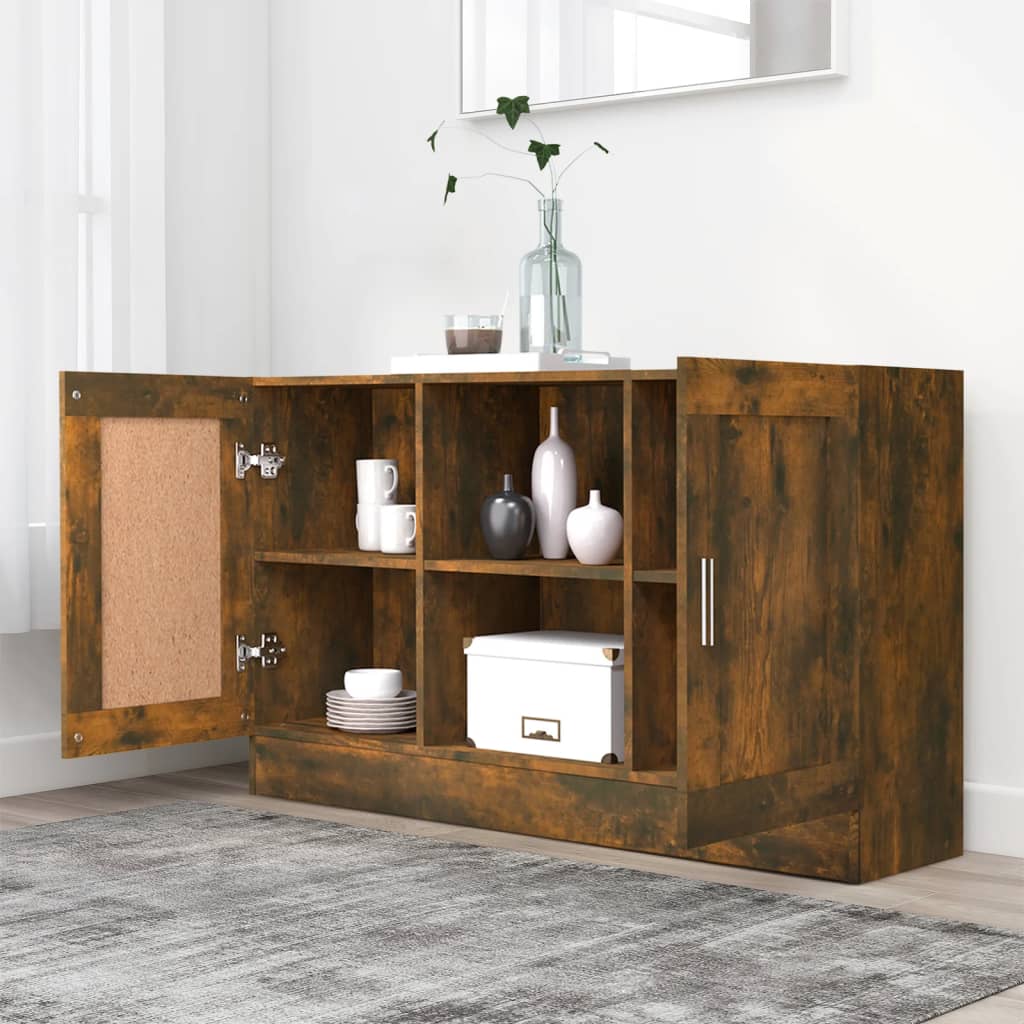 Buffet Chêne fumé 120x30,5x70 cm Bois d'ingénierie