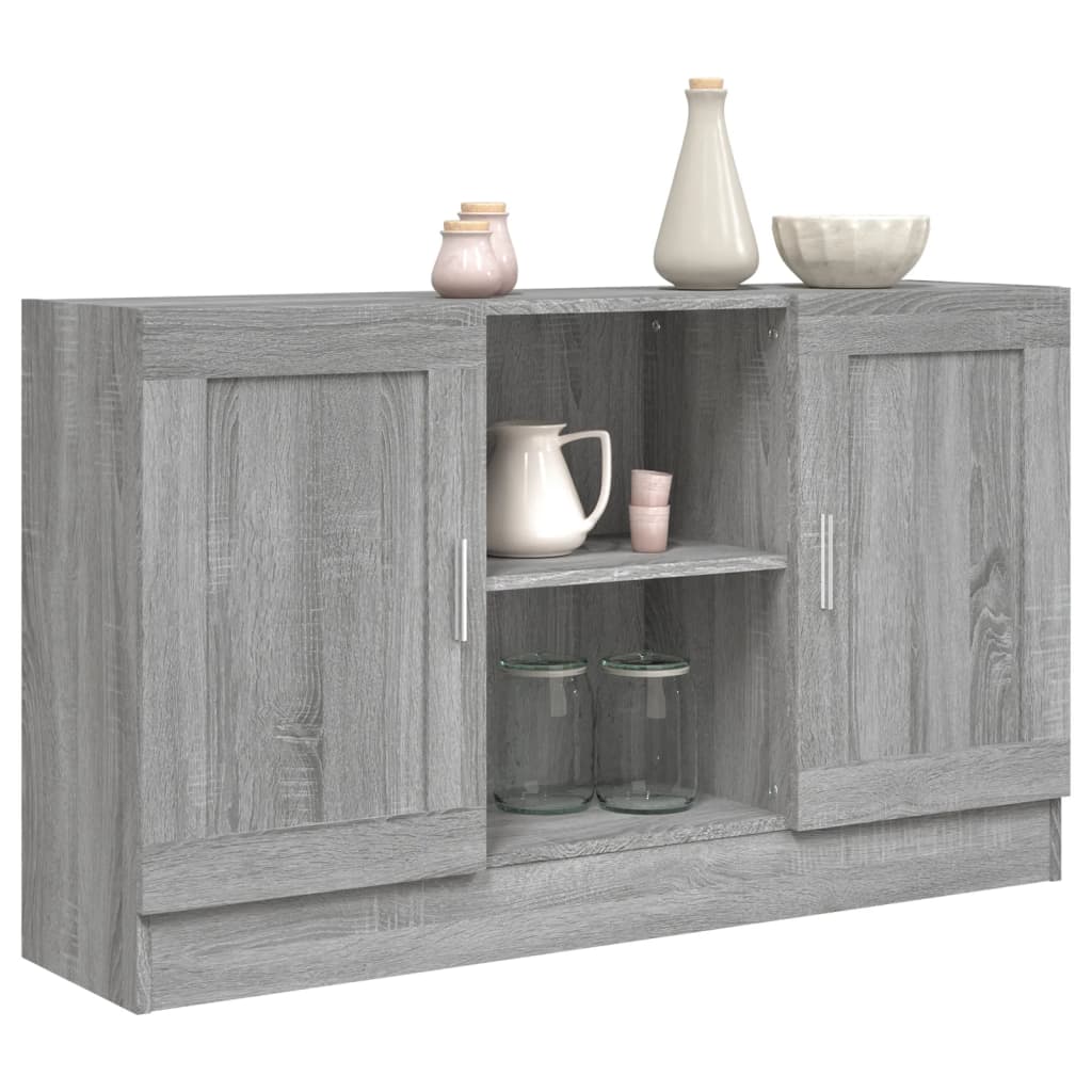 Sonoma graues Sideboard 120x30,5x70 cm Holzwerkstoff