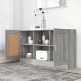 Sonoma graues Sideboard 120x30,5x70 cm Holzwerkstoff