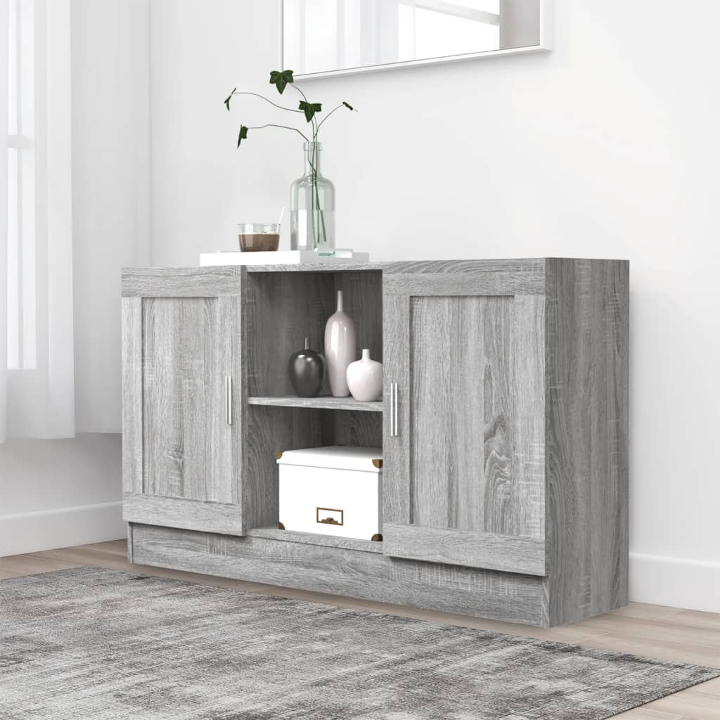 Sonoma graues Sideboard 120x30,5x70 cm Holzwerkstoff