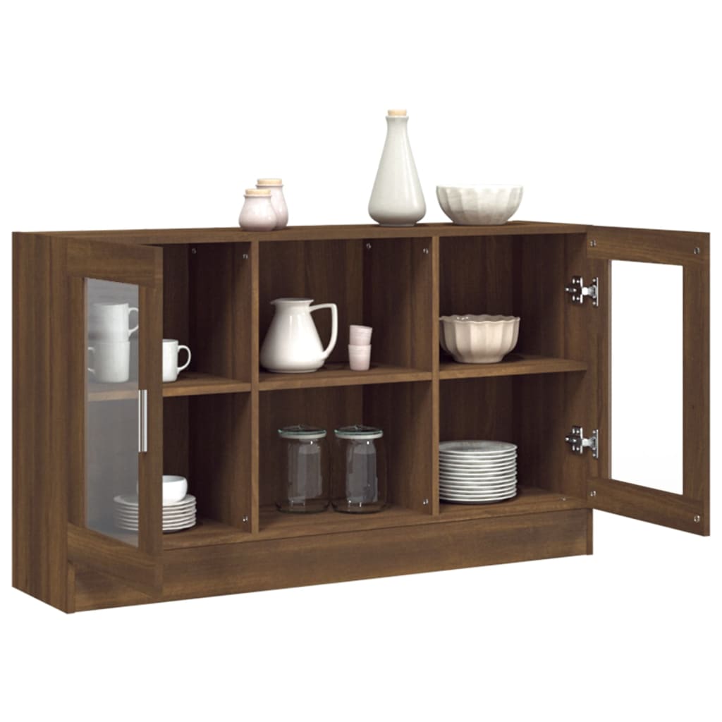 Vitrine Braune Eiche 120x30,5x70 cm Holzwerkstoff