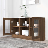 Vitrine Braune Eiche 120x30,5x70 cm Holzwerkstoff