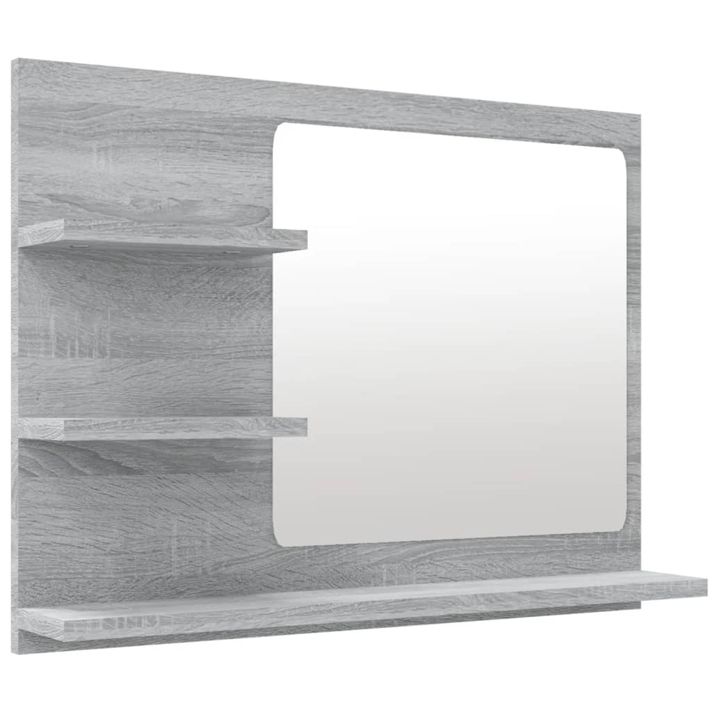 Miroir de bain Sonoma gris 60x10,5x45 cm Bois d'ingénierie