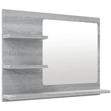 Miroir de bain Sonoma gris 60x10,5x45 cm Bois d'ingénierie