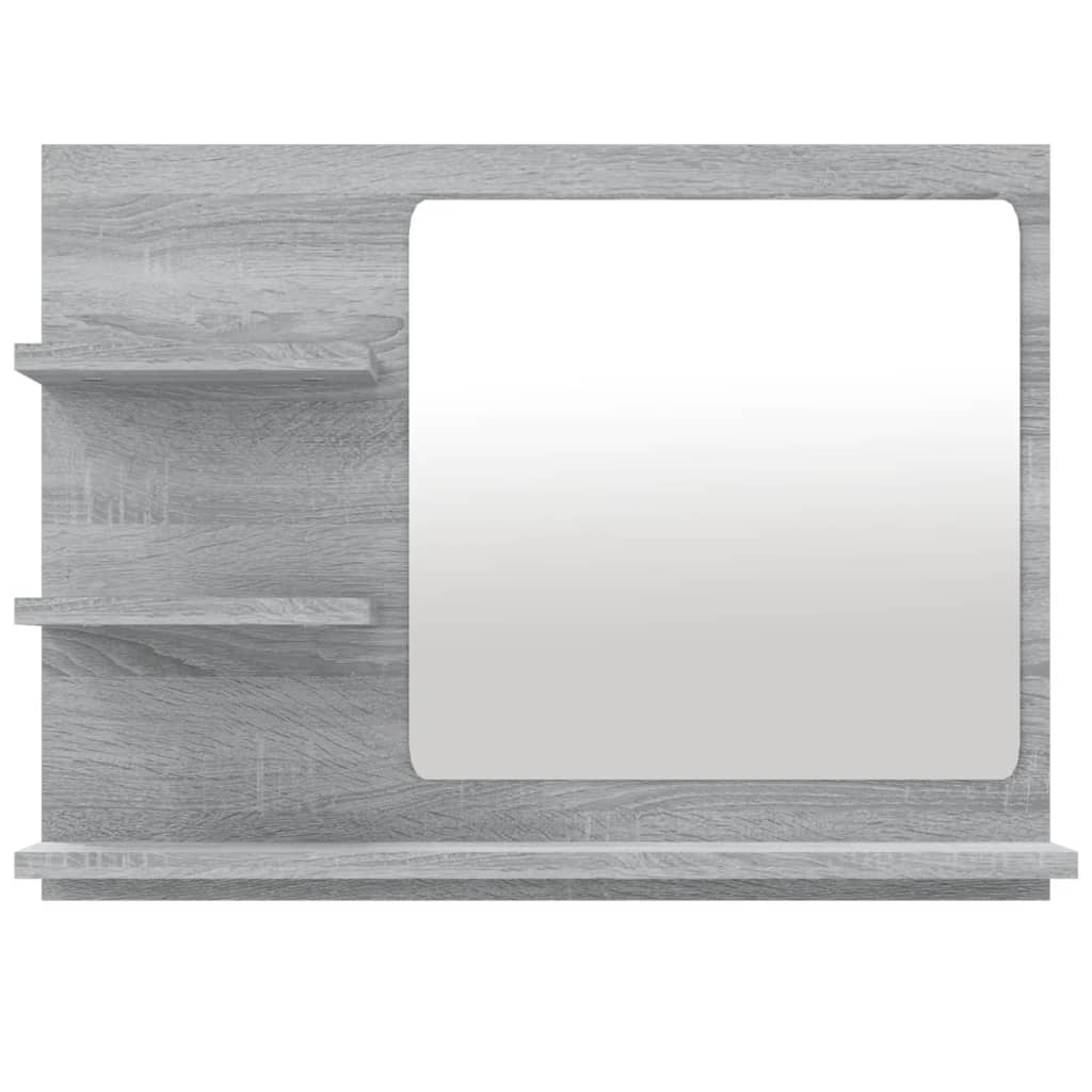 Miroir de bain Sonoma gris 60x10,5x45 cm Bois d'ingénierie