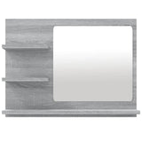 Miroir de bain Sonoma gris 60x10,5x45 cm Bois d'ingénierie