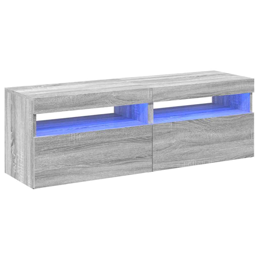 Meubles TV 2 pcs avec lumières LED Sonoma gris 60x35x40 cm