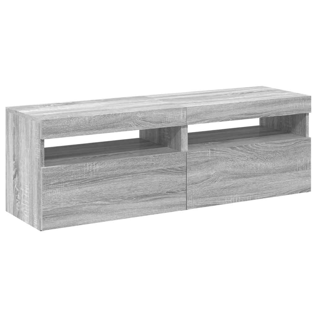 Meubles TV 2 pcs avec lumières LED Sonoma gris 60x35x40 cm