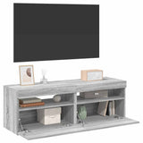 Meubles TV 2 pcs avec lumières LED Sonoma gris 60x35x40 cm