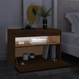 TV cabinet with LED lights Brown oak 60x35x40 cm