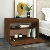 TV cabinet with LED lights Brown oak 60x35x40 cm