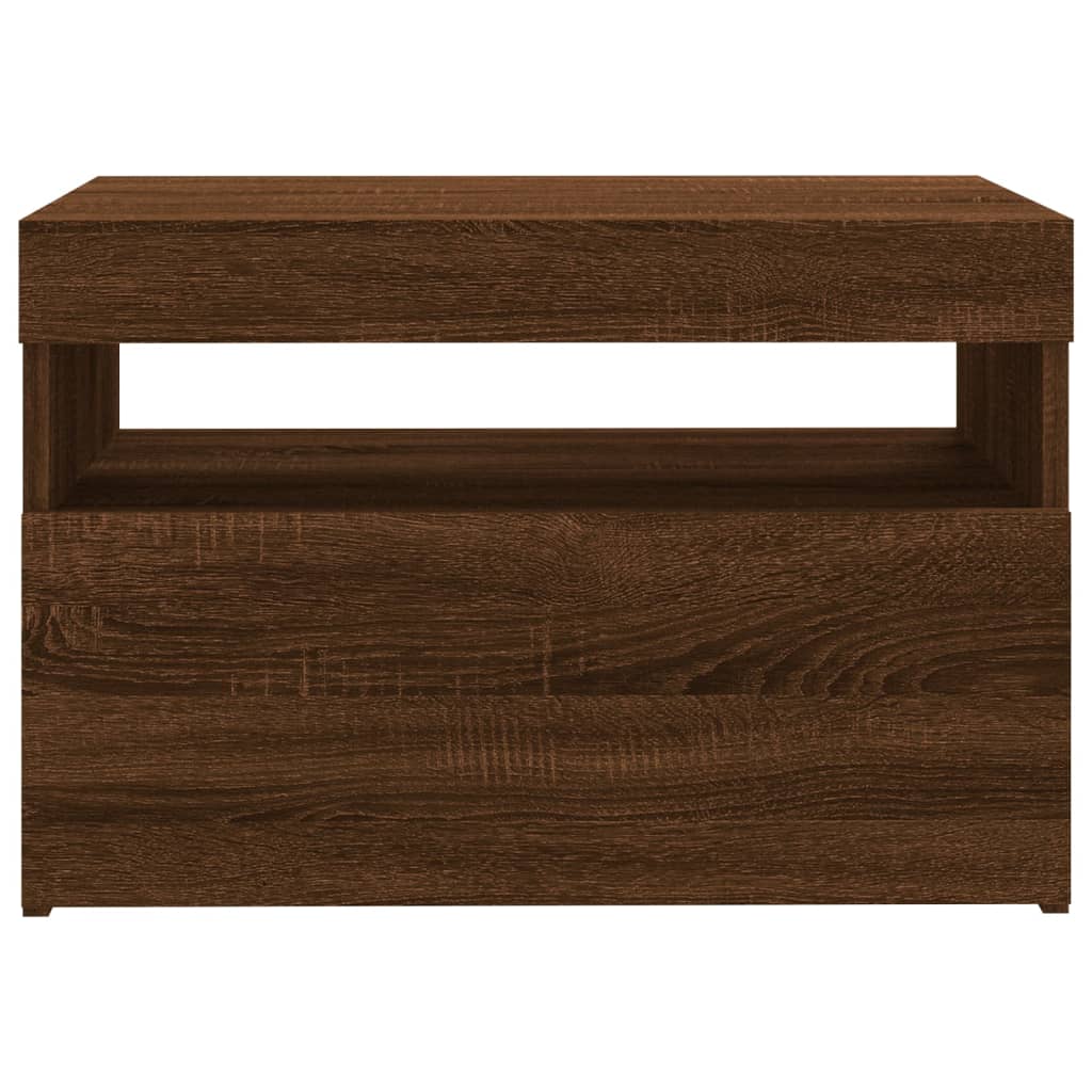 TV cabinet with LED lights Brown oak 60x35x40 cm