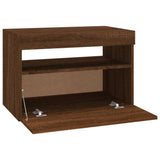 TV cabinet with LED lights Brown oak 60x35x40 cm