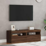 Meubles TV 2 pcs avec lumières LED Chêne marron 60x35x40 cm