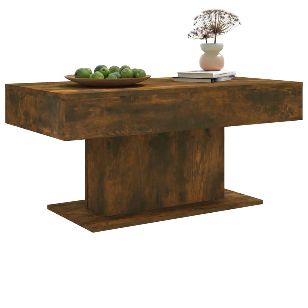 Table basse Chêne fumé 96x50x45 cm Bois d'ingénierie