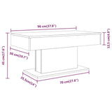 Table basse Chêne fumé 96x50x45 cm Bois d'ingénierie