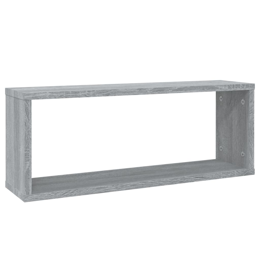 Étagères murales cube 6 pcs Sonoma gris 60x15x23 cm Bois