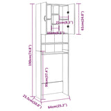 Meuble pour machine à laver Chêne fumé 64x25,5x190 cm