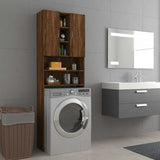 Washing machine cabinet Brown oak 64x25.5x190 cm