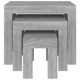 Tables basses gigognes 3 pcs sonoma gris bois d'ingénierie