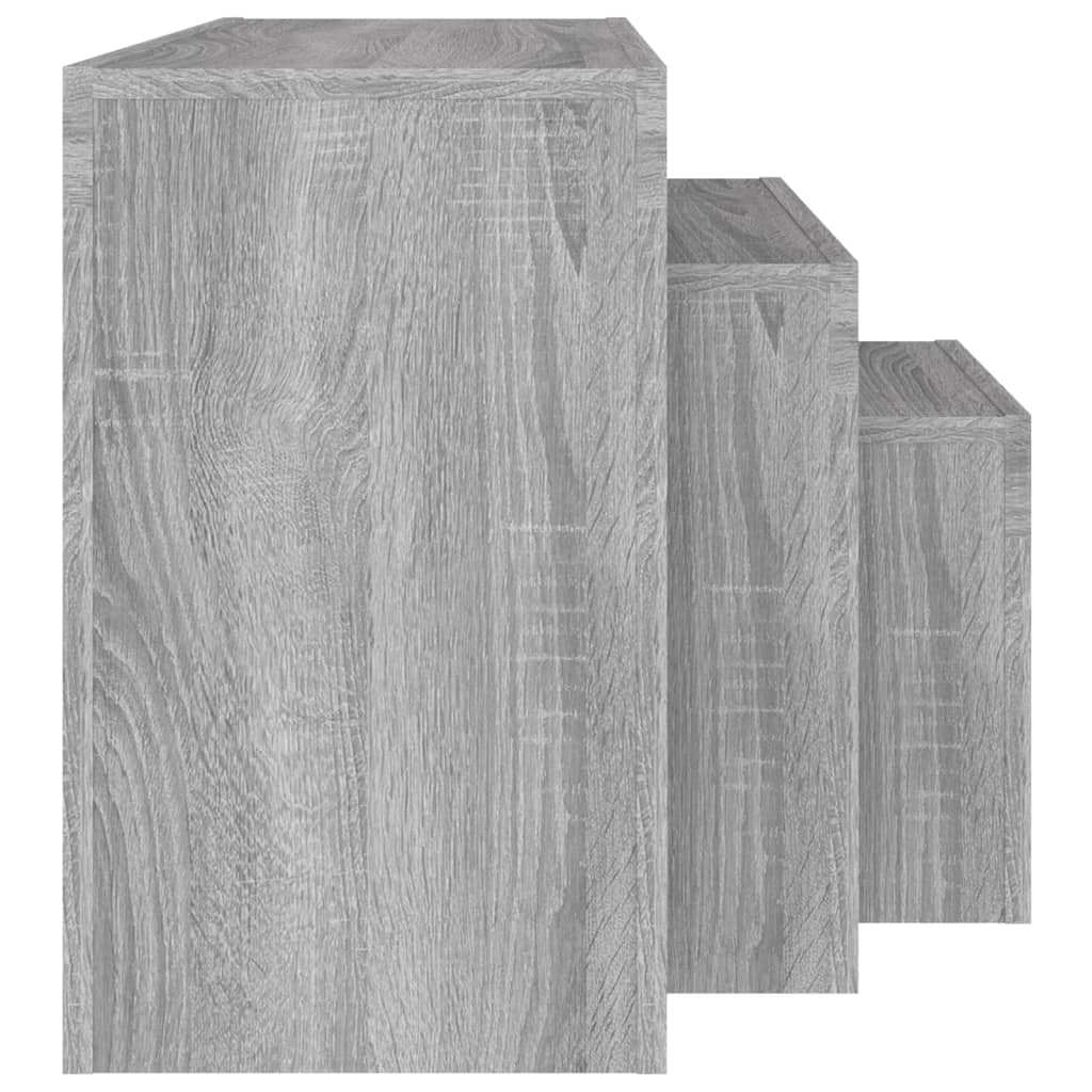 Tables basses gigognes 3 pcs sonoma gris bois d'ingénierie