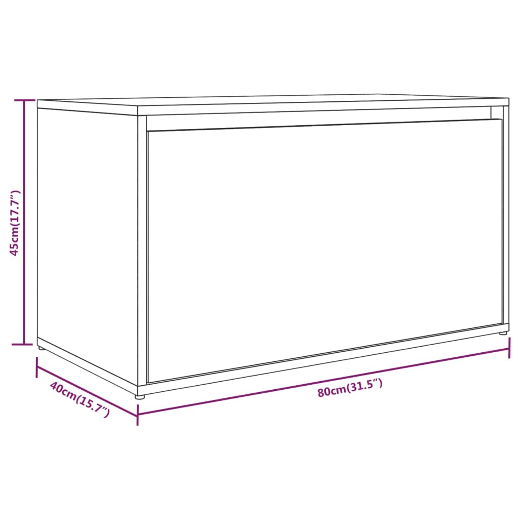 Banc d'entrée 80x40x45 cm Chêne fumé Bois d'ingénierie