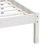 Cadre de lit sans matelas blanc bois massif