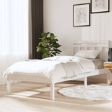 Cadre de lit sans matelas blanc bois massif