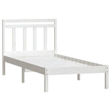 Cadre de lit sans matelas blanc bois massif 90x200 cm