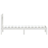 Cadre de lit sans matelas blanc bois massif 90x200 cm