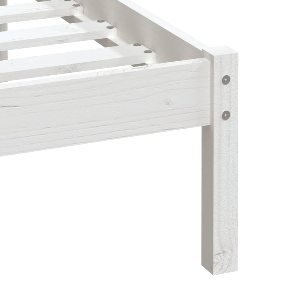 Cadre de lit sans matelas blanc bois massif 90x200 cm