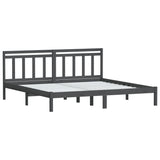 Cadre de lit sans matelas gris bois massif 200x200 cm