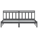 Cadre de lit sans matelas gris bois massif 200x200 cm