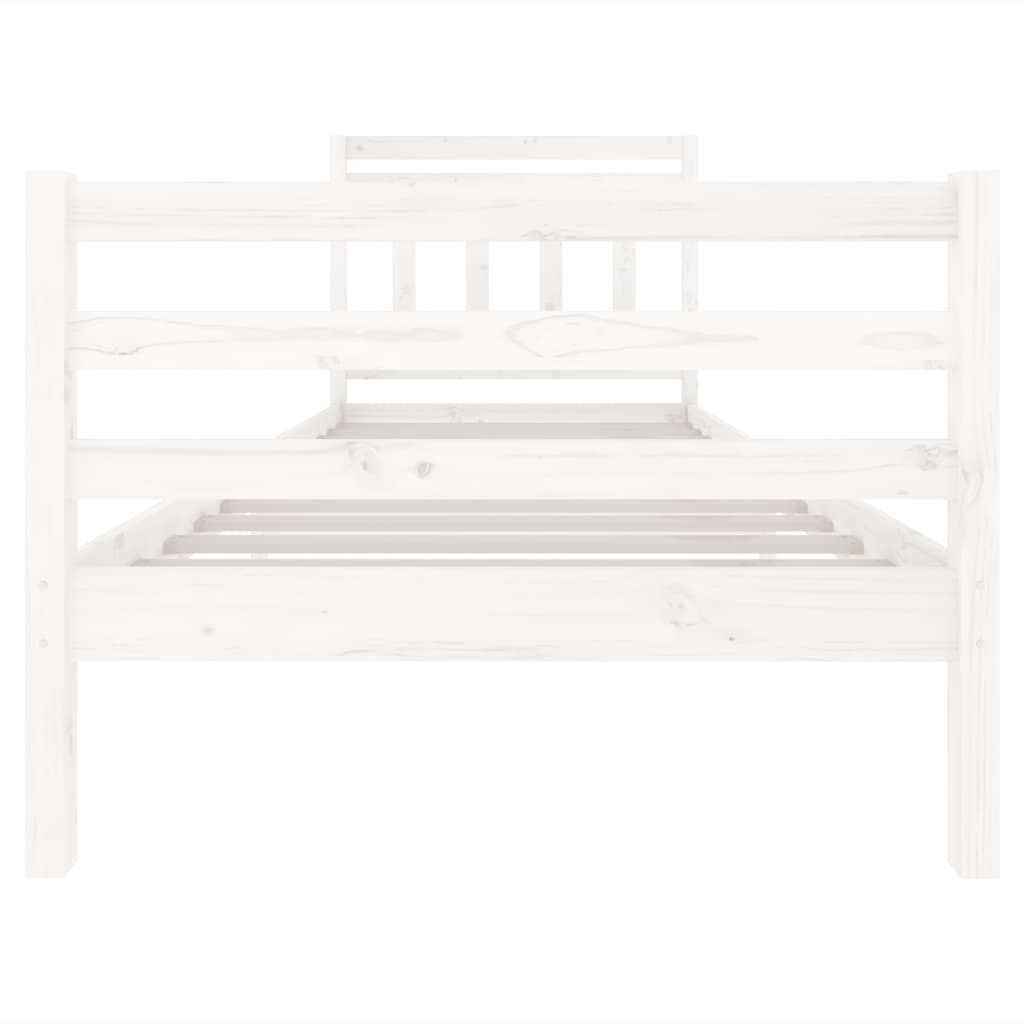 Cadre de lit sans matelas blanc bois massif 90x200 cm