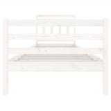 Cadre de lit sans matelas blanc bois massif 90x200 cm