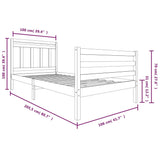 Cadre de lit sans matelas bois massif 100x200 cm